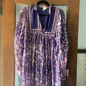 Vintage Silk Hippy Dress 70s - Festival Earth Mama